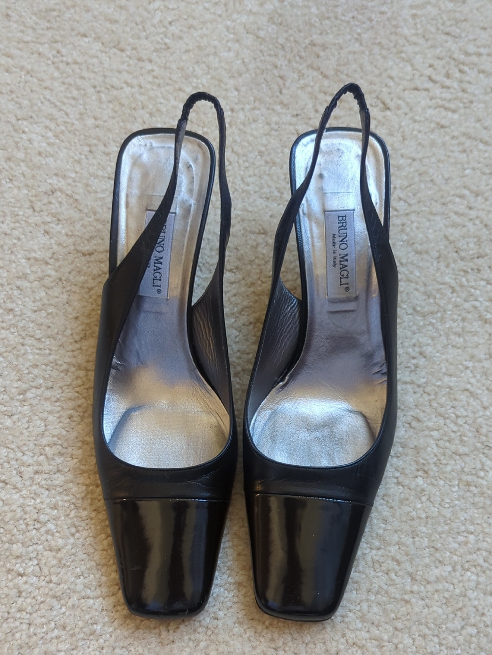 Pretty Bruno Magli Leather And Patent Slings
